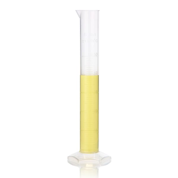 Globe Scientific 50mL Cylinder, Measuring, Diamond Essentials, Class B, PP, Molded Graduations, tall form 3701-50 - main